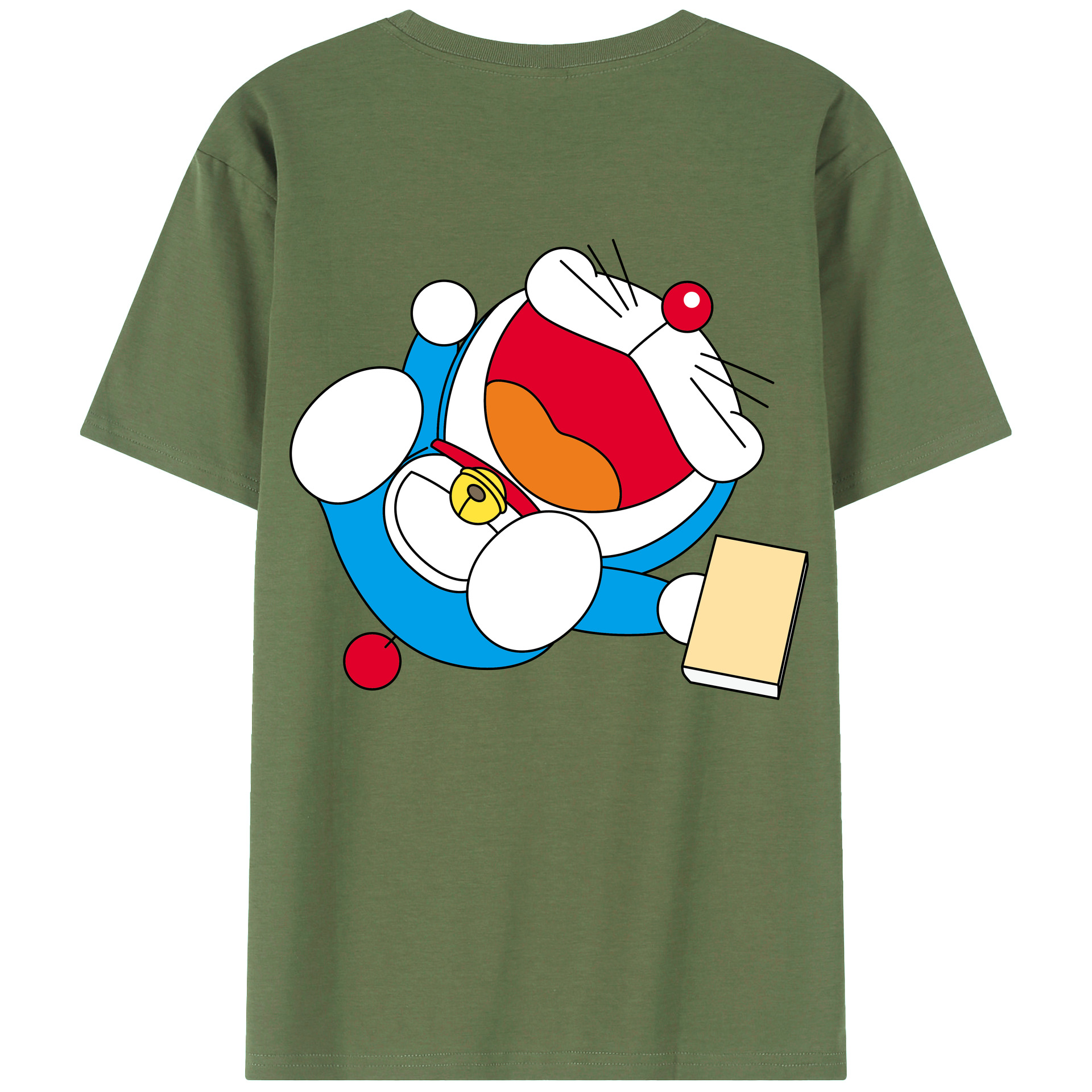 （画像用） ドラえもん Doraemon 綿100％ メンズ半袖Tシャツ（バックプリント） 通気性